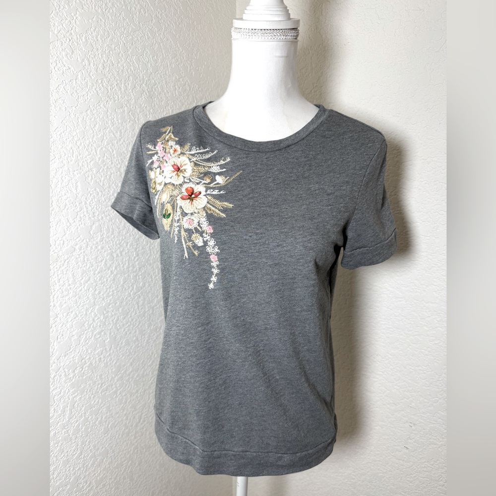 Peter Som x Design Nation grey embroidered‎ t-shirt size S